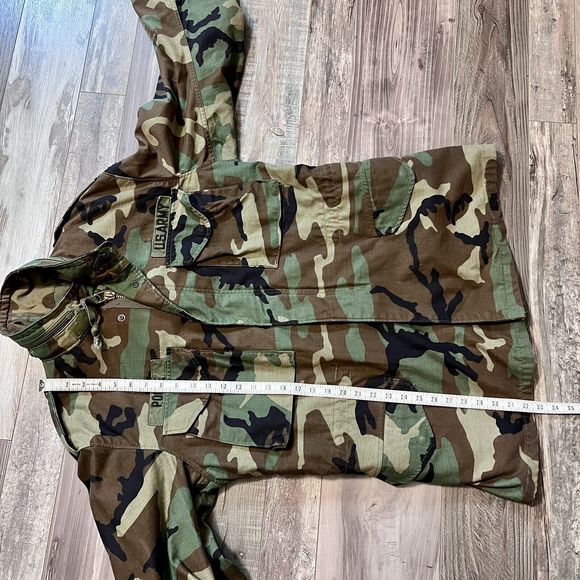 Vintage US Army Airborne 80s Cold Weather Field Camo Coat Jacket Medium Long - Picture 16 of 16